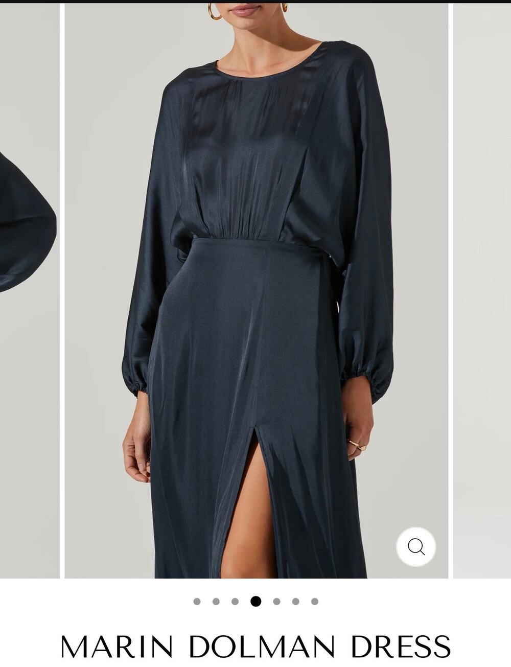 ASTR The Label Satin Draped Maxi Dress with Slit Women's SZ M Bohochic Ethereal